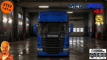 SCANIA MEGAMOD v8.0 带集装箱货物 1.60-1.61.x ETS2