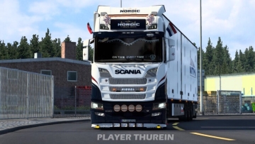 ETS2 玩家 Thurein 为 Scania S 设计的北欧运输外观