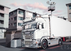 SCANIA R400GÖZÜMV8裂纹声+拖车1.36