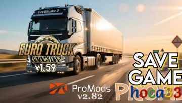 ProMods Europe v2.82 ETS2 1.59 完全节省（100%）