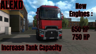 雷诺范围T新引擎+卡车ALEXDEDU 1.33。 X ETS2